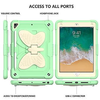 PC + Silikonfodral för iPad 9.7 2018 & 2017 / Pro 9.7 tum (Grön)