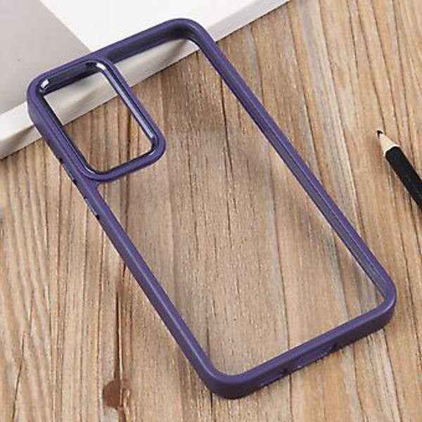 Transparent mjuk TPU-fodral i akryl för Samsung Galaxy S23 5G (Mörk Lila)