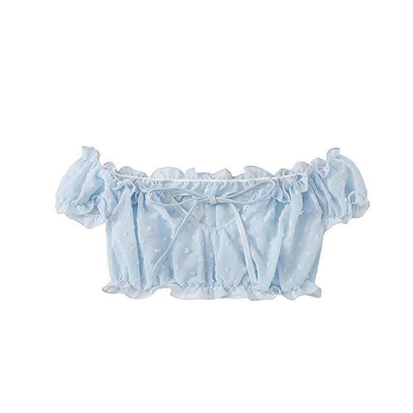Kvinners selvbindende blondekant Dobby Mesh Lingerisett Sexy BH og