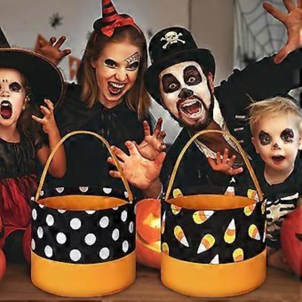 Halloween-ämpäri Halloween-karkkikori Kassi Halloween temppu tai herkku -pakkaus, 2 kpl