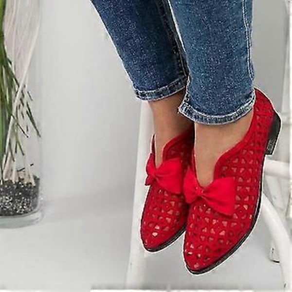 Fluga Ballerinas Vårskor för Dam, Lädersko (39 Rosa)