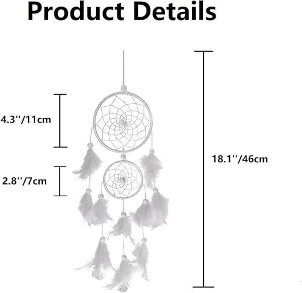 Blå dröm Plume blanc deux anneaux de capture de rêve net, gra