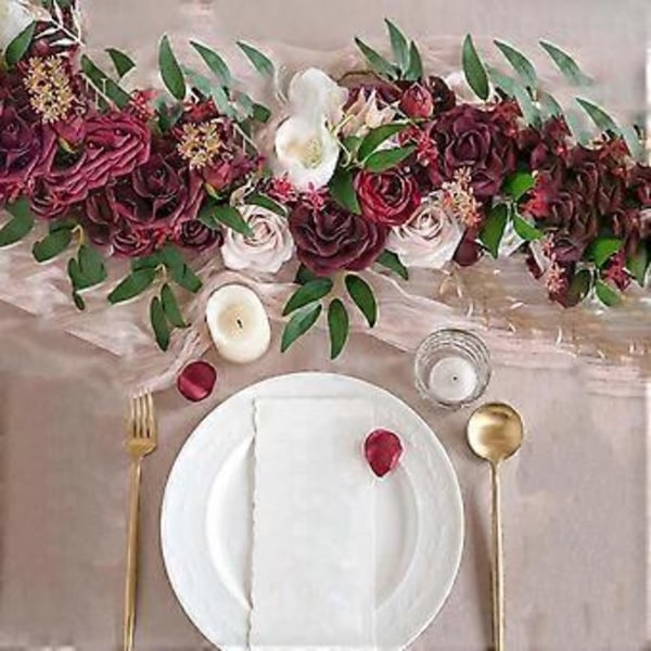 Konstgjord Blomsterswagg Bröllopsbåge Blommor för Båge Trädgårdsbakgrund Röd (Röd)