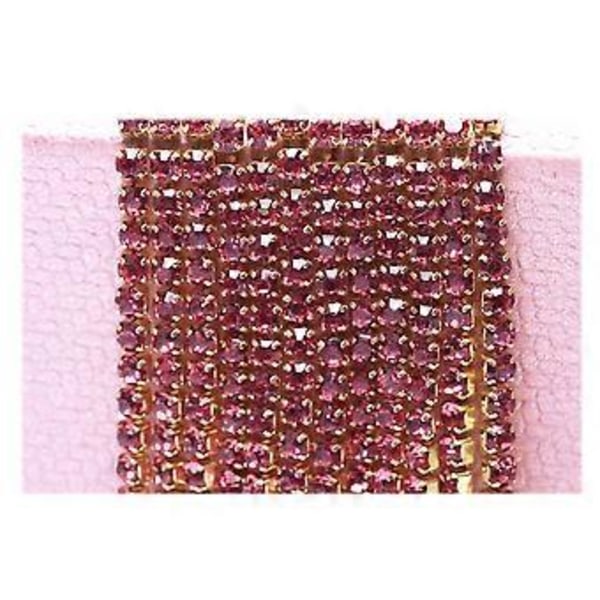 10m Kristallitimantti Suljettu Ketju Koristelu Ompeluun Korukäsitöihin DIY 2mm (Ruusuinen)