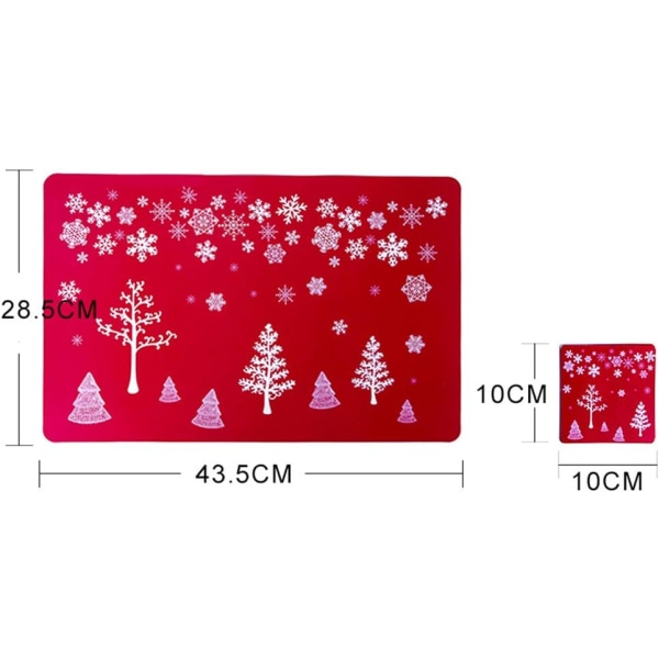 12PCS Christmas Placemats,Dirtproof Placemats,Heat Resistant Plac