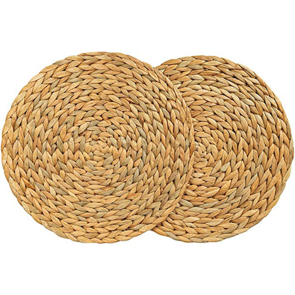 2 x 30 CM pyöreät vesihyasinttiset paikat, kudotut korkealaatuiset