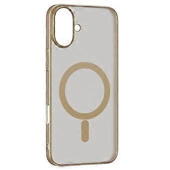 Kompatibelt deksel for iPhone 16, kompatibelt med MagSafe, matt PC-bakside (gull)