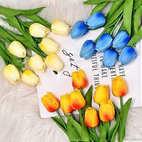 10 st Tulpan simuleringsblomma bröllop hem hotell dekoration falsk blomma simuleringsväxt (vit)
