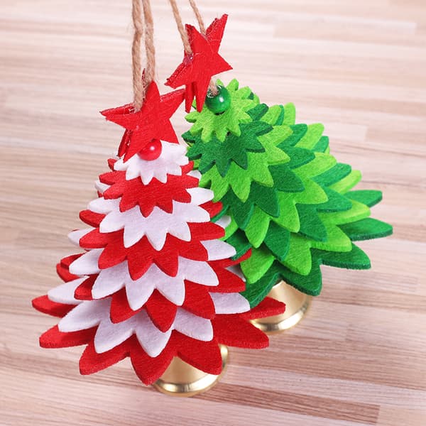 2 st Non-Woven Julgran med Klockor Desktop Mini Jul P