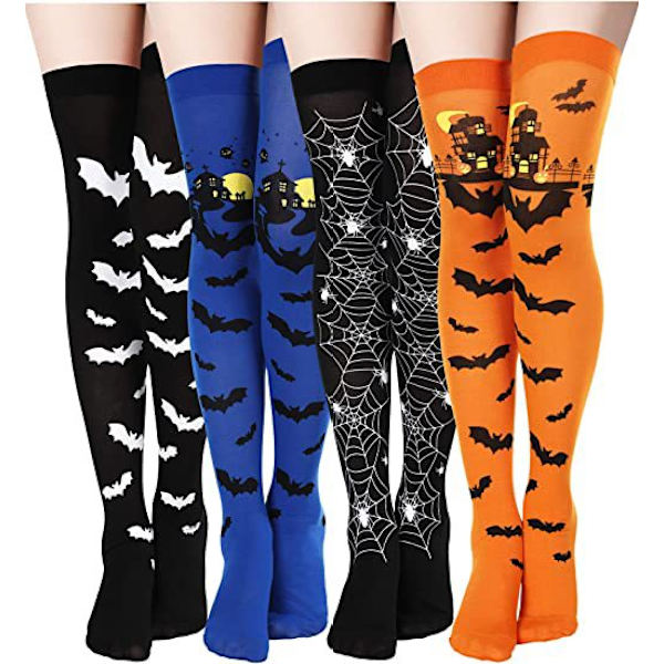4-osainen puku, naiset Halloween cosplay sukat Halloween lepakko