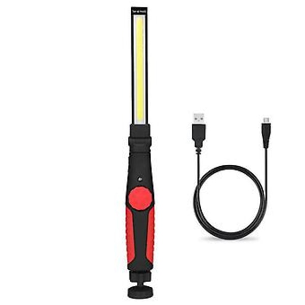 Magneettinen USB Ladattava Kannettava COB Taskulamppu LED Ohut Työvalo (Punainen)