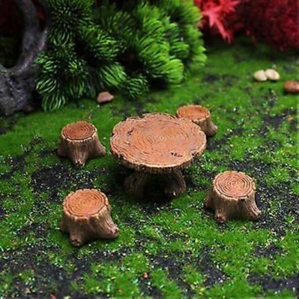 Landskabs Ornament Håndværk Fremragende Udførelse Udsøgt Harpiks Håndværk Have Miniature Bord Stol til Hjem Skrivebord Qinhai(1 )