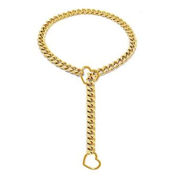 Ring Slip Kæde Rustfrit Stål Slipkæde Halsbånd Til Kvinder Mænd (Guld)