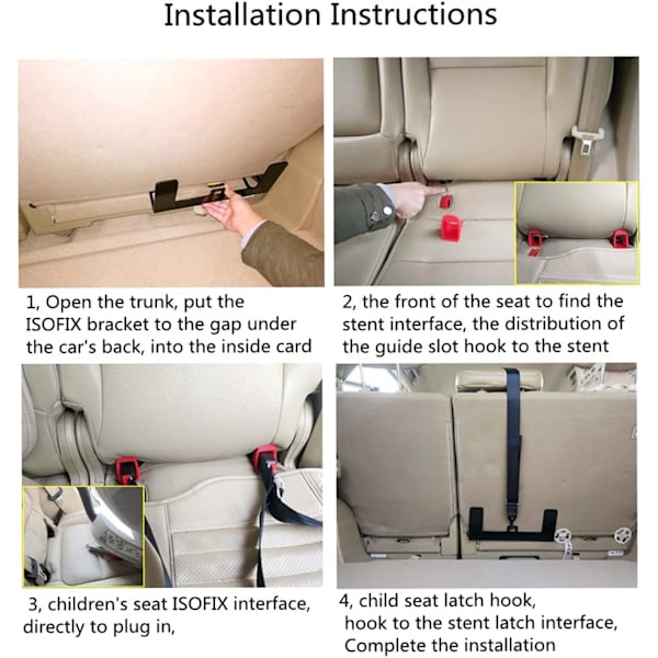 Universal ISOFIX Adapter Universal Bil Børnesæde Anker Anker F