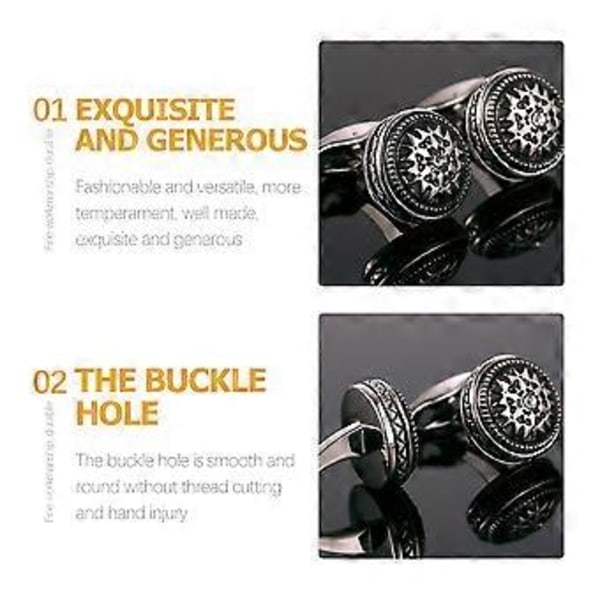 2 stk. Dekor Herre Skjorte Manchetknapper Steampunk Manchetknapper Skjorteknapper Klips Herre Business Manchetknapper Overfrakke Knap