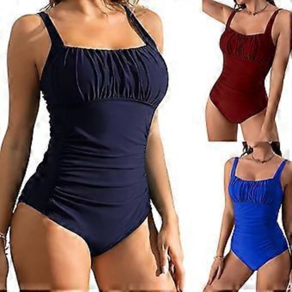 Sexet badedragt til damer, ét stykke, med vattering og push-up, monokini med høj benskæring, sort badedragt S (S Sort)