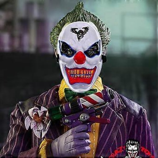 Halloween Dekoration LED Clown Mask, Läskig Självlysande Joker Mask, Halloween Dekoration Jul Karneval Kostym Cosplay Party Mask