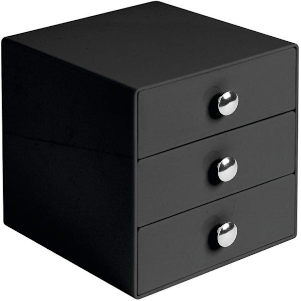 Sort 3 skuffer, skuffe makeup organizer, plastik opbevaringsboks til