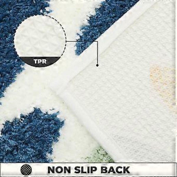 Leaves Badeværelsesmåtte Superabsorberende Badeværelsesmåtte Blød Mikrofiber og Skridsikker Badeværelsestæppe Maskinvaskbar Bademåtte til Indgangen til Døren, Soveværelset og