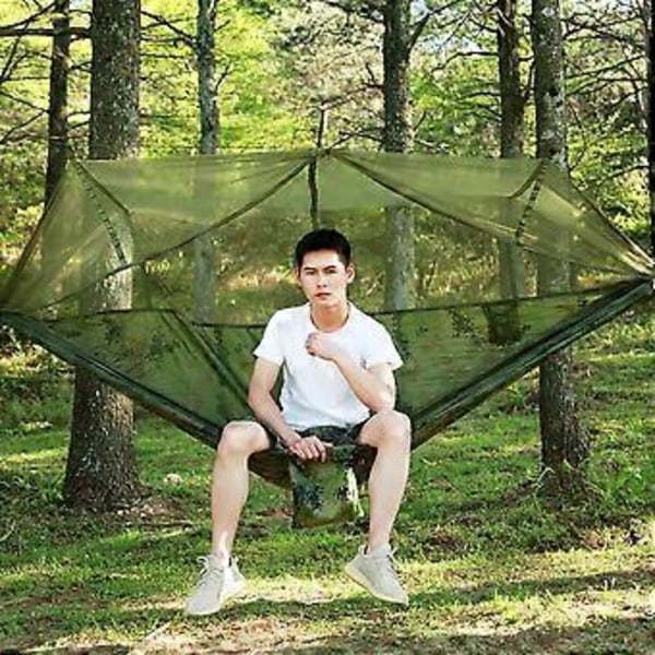 Kannettava riippumatto hyttysverkolla retkeilyyn ja matkustamiseen (Camouflage)