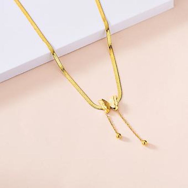 Vintage Butterfly Halskæde Kvinder Guld Rustfrit Stål Blad Slangekæder Æstetiske Charms Choker Kvinder Smykker Gave Til Mujer-xl381 ( XL275)