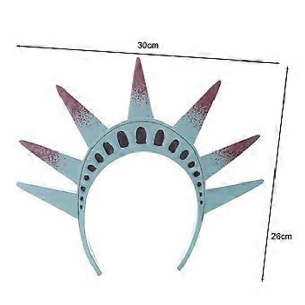 Frihedsgudinden Hårbøjle Krone Fakkel Cosplay Lady Liberty Kostume Tilbehør 4. juli Uafhængighedsdag Hårbøjle (AB)