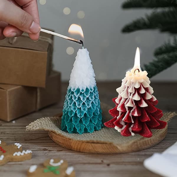 Silikon julelysform, DIY duftlys og gavedekorasjoner, sedertre juletre