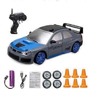 2.4GHz RC Driftbil, 1:24 Fjärrstyrd Höghastighets Racing Driftbilar UK (Grå)