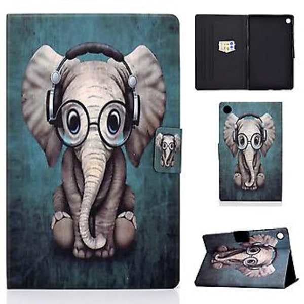 Lærtablettveske for Samsung Galaxy Tab A9+ (Elefant)