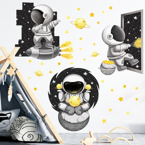 PlanèTe Espace Noir Et Blanc Väggdekaler Rymden Planet Aut