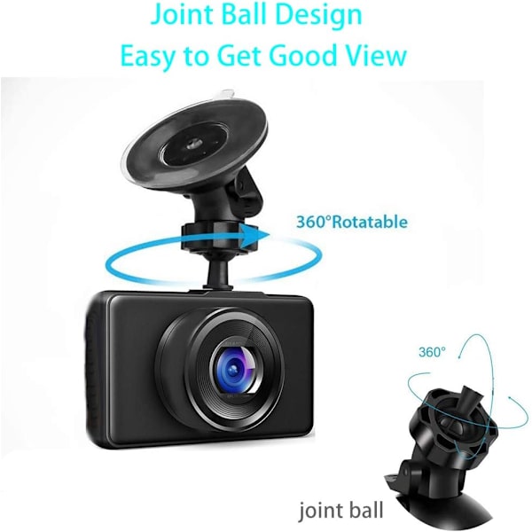 Yi bilkamera 2,7 tum Wifi 165 och 130 graders Yi Dash Camera Suc
