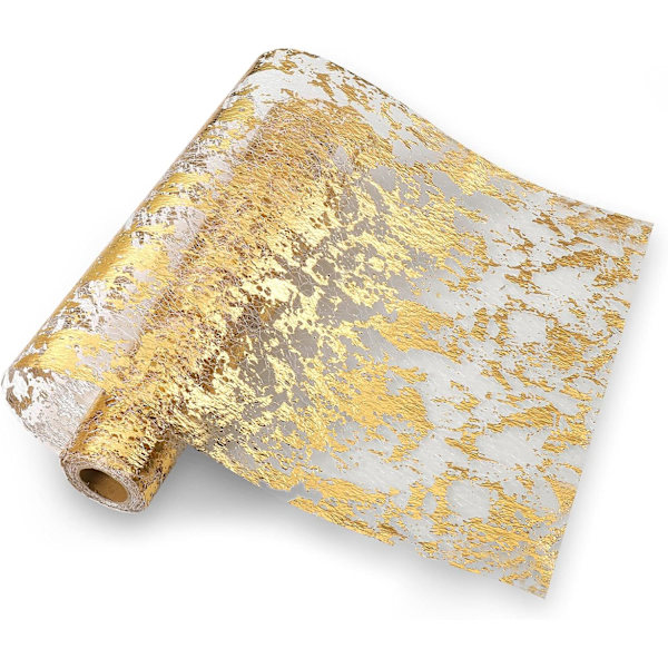 15Mx28cm Metallic Gold Bordslöpare Guldfolie Inslagning Band Id