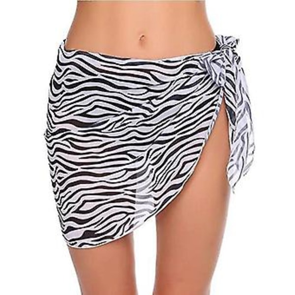 Strand Sarong Kjole Badetøj Cover Ups Til Kvinder Åndbar Hurtigtørrende Sarong Skørt (208*50cm Zebra)