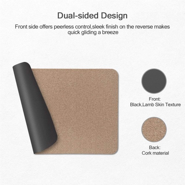 Non-Slip Mouse Pad Desk Mat Waterproof PU Leather