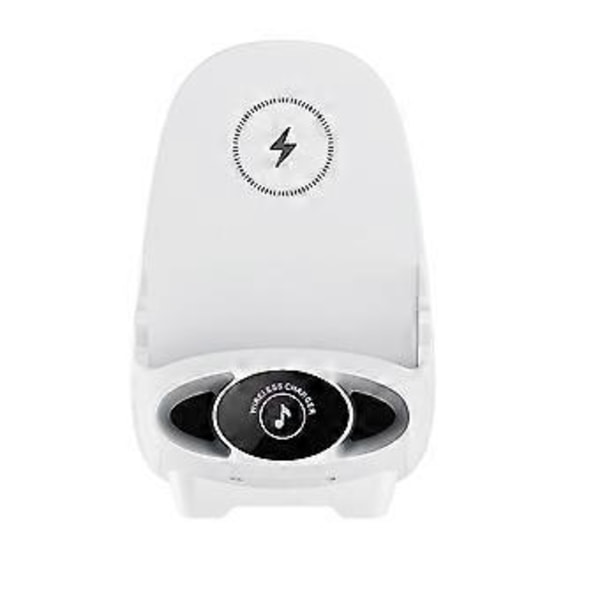 Vertikal trådløs hurtiglading mobiltelefonholder for skrivebord, universell mobiltelefon- og nettbrettholder med trådløs hurtiglading (Hvit)