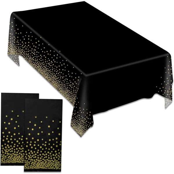 2 st gyllene prickar bordsduk, festduk, 137x274 cm rektangulär