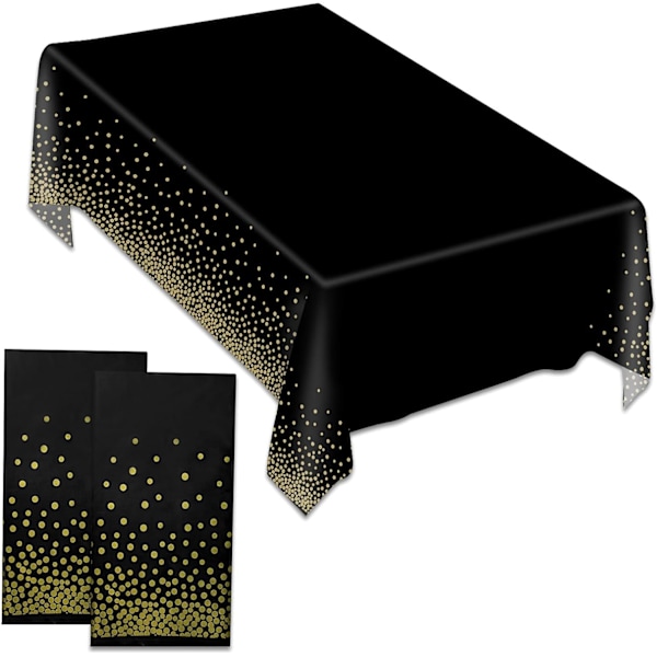 2 stk. gullprikkede duker, festduker, 137x274 cm rektangulære