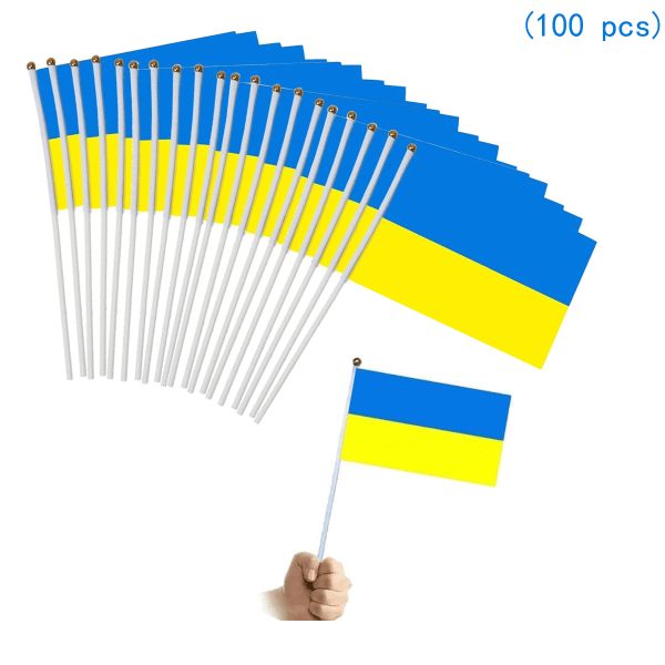 Ukrainan lippu pieni - 100 kpl Ukrainan lippua pöytälippu