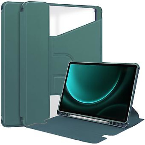 Älykäs nahkakuori Samsung Galaxy Tab S9 FE+:lle (Tummanvihreä)