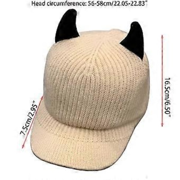 Fashionabla Söta Horn Basebollkeps Stickad Basebollkeps Vilda Utomhussporter i Kallt Väder Utomhusaktiviteter Skidåkning Vandring Khaki(Khaki)