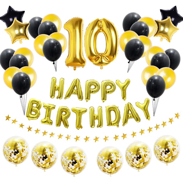 Happy Birthday Ballon Kit Fødselsdagsfest Dekorationer Guld B