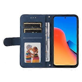 För Xiaomi Redmi 12 4G Skin-touch PU-läderfodral med präglade linjer, stativ och plånboksfunktion (Stil B)