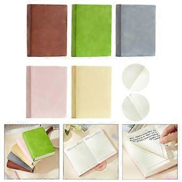 Basic Professional Tyk Skitsebog 640 Siders Læder Notesbog til Skrivning Tegning Tyk Notesbog Journal Uforet/Lineret Pink (Pink)