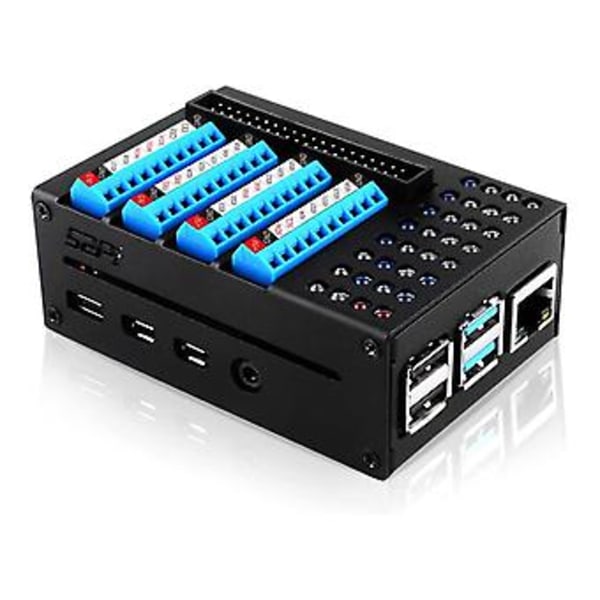 Kabinett for Raspberry Pi 4B GPIO Lysmodul Breakout Utvidelseskort