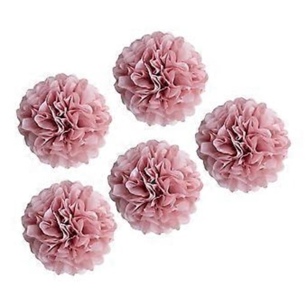 5 stk. Hengbare Papirblomsterballer Trekkblomst Ornament for DIY Papir Bryllup Bursdager (Rosegull)