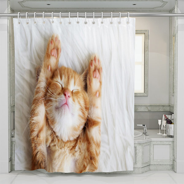 Stor orange kat dyr serie W100×H180 digital print polyester Sh