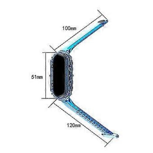 for Xiaomi Mi 6 5 / Amazfit Band 5 universell TPU integrert erstatningsreim klokkebånd