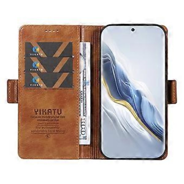 YIKATU YK-007 För Honor Magic6 5G Telefonfodral Litchi Textur Läder Flip Cover (Stil B)