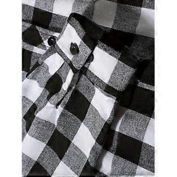 Herre Flanel Hættetrøjer Casual Plaid Skjorte, Langærmet Stilfuld Hætte (S Hvid)