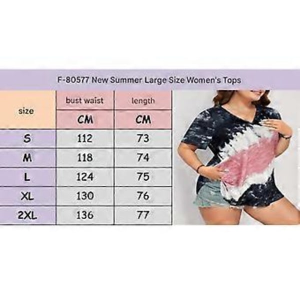 Topper Vår og Sommer Ny Mote Kortermet T-skjorte for Kvinner (4XL)